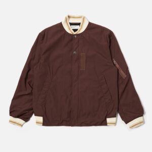 Brown Peached Poplin NS Bomber Jacket