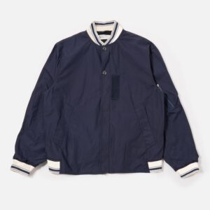 Navy Peached Poplin NS Bomber Jacket