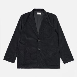 Black Organic Fine Cord Two Button Jacket