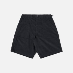 Black Organic Fine Cord Fatigue Short