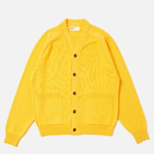 Yellow Eco Cotton Knit Pocket David Cardigan