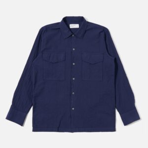 Navy Arten Seersucker Attendant Shirt