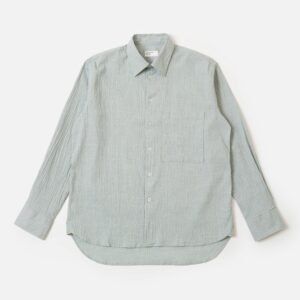 Green Seersucker Square Pocket Shirt